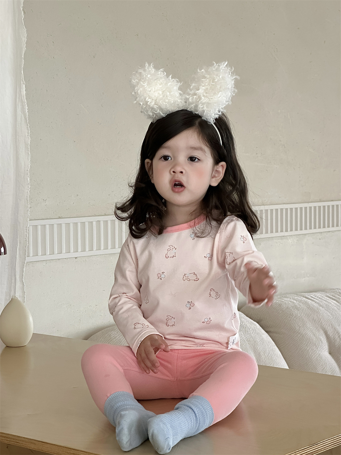 Conjunto de ropa infantil para primavera, estilo coreano, ropa para niñas, conjunto de dos piezas, pijamas de primavera para bebés