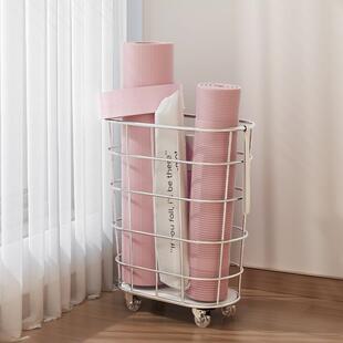 Yoga Mat Storage Tube Racket Storage Basket Foam Shaft Fitness Equipment Storage Rack Household Wheeled Storage Basket