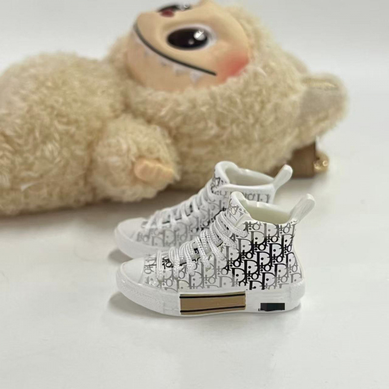 LABUBU Zapatos Rabu Ropa de bebé 17cm felpa vinilo bolso de muñeca colgante para zapatos desnudos caja ciega