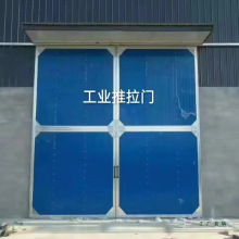 工业推拉门粮仓自动折叠门电动夹芯板门岩棉钢制大门夹芯板保温