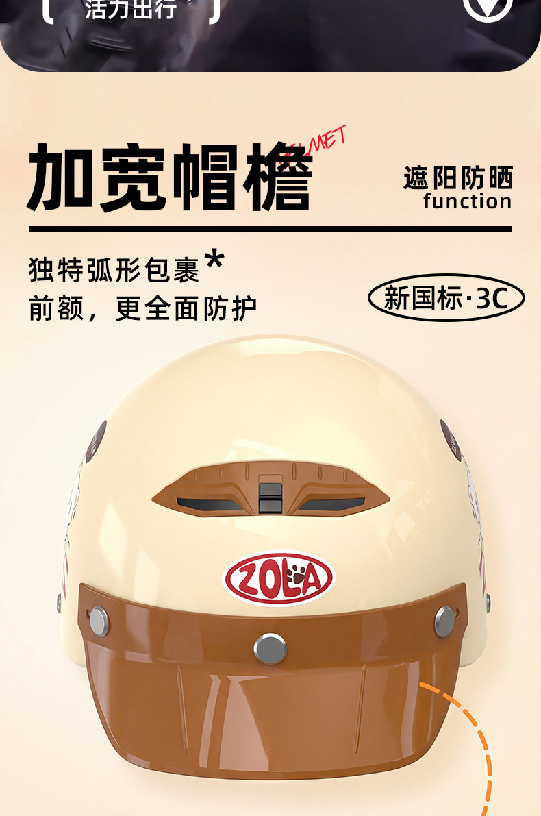 New National Standard 3C Certified Electric Vehicle Helmet, Summer Cool Sun Protection, Ultra-Light Electric Motorcycle Half Helmet for Women, Popular Online