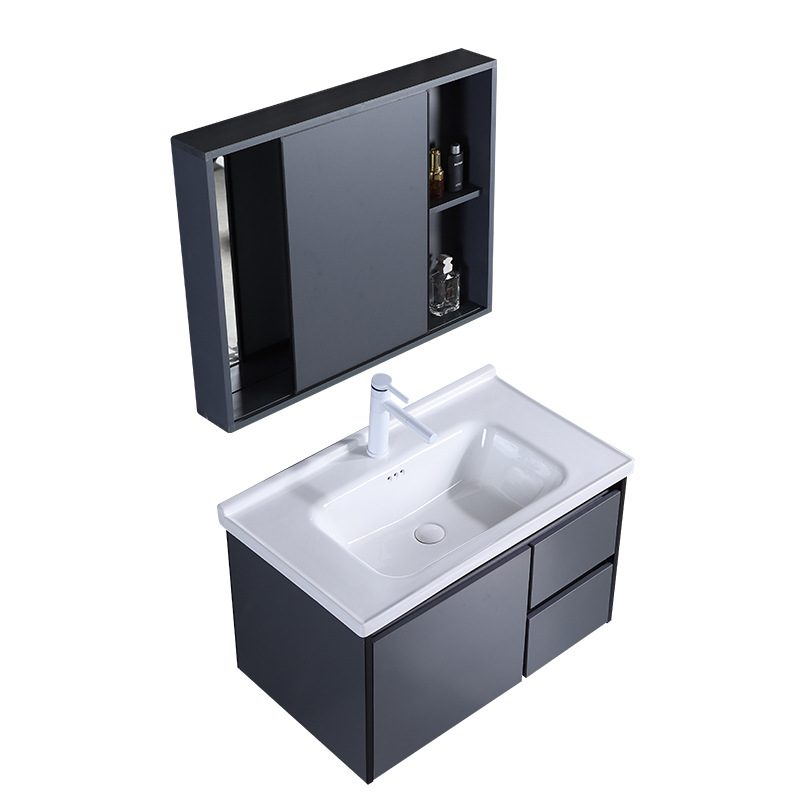 Mezcla de aleación de polietileno de abeja gabinete de baño de hotel lavabo gabinete lavabo de cerámica de pizarra de roca lavabo integrado