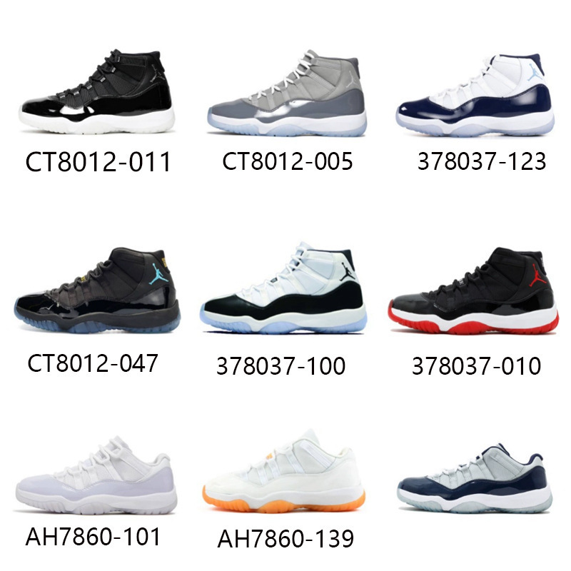 Wholesale and dropshipping of AJ11 high-top and low-top sneakers, including the Gamma Blue and Demon King Legend models, for both men and women Wholesale and dropshipping of AJ11 high-top and low-top sneakers, including the Gamma Blue and Demon King Legend models, for both men and women