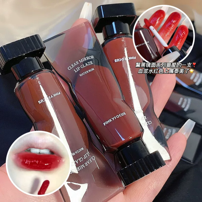 Блеск для губ (PinkyFocus) прозрачный зеркальный глянец, зеркальный эффект, 6 цветов, 3.2×2.3×9.1 см