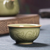 Longquan celadon originality Yue To fake something antique Kungfu Online tea set Tea cup Chinese style manual master Lotus Teacup