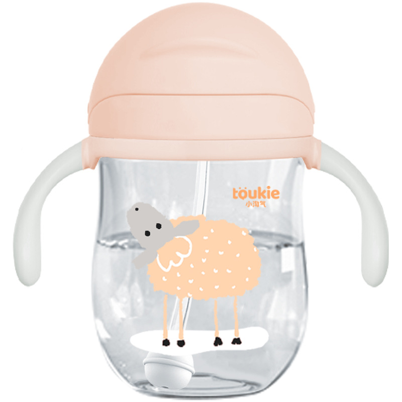 Beber taza kindergarten a prueba de fugas anti-choke bebé gravedad bola con mango niños paja hervidor taza