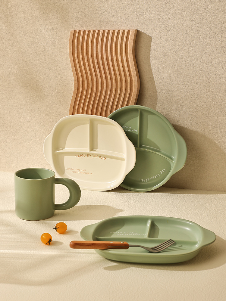Breakfast plate for one person, children's eating plate, divided weight loss plate, 211 divided fat loss plate, postpartum meal tableware