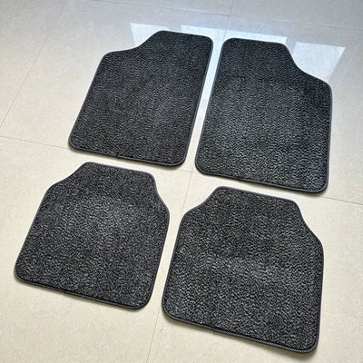 Universal Foot Pad – Car Velvet Non-Slip Floor Mats - black-and-white-dots-thickened-four-piece-pack-35kg