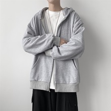 男士开衫卫衣秋季款韩版百搭休闲连帽上衣服bf风宽松学生运动外套