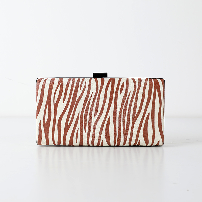 Patrón de cebra directo de fábrica bolso de noche de moda europea y americana embrague PU cadena Comercio exterior bolso de noche transfronterizo exclusivo