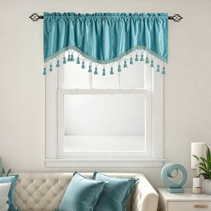 Factory Direct Sales of Velvet Lace Curtains, Wave-Style Curtains, Finished Short Curtains, Rod-Punched Curtain Headers, Foreign Trade Cross-Border Finished Products Factory Direct Sales of Velvet Lace Curtains, Wave-Style Curtains, Finished Short Curtains, Rod-Punched Curtain Headers, Foreign Trade Cross-Border Finished Products