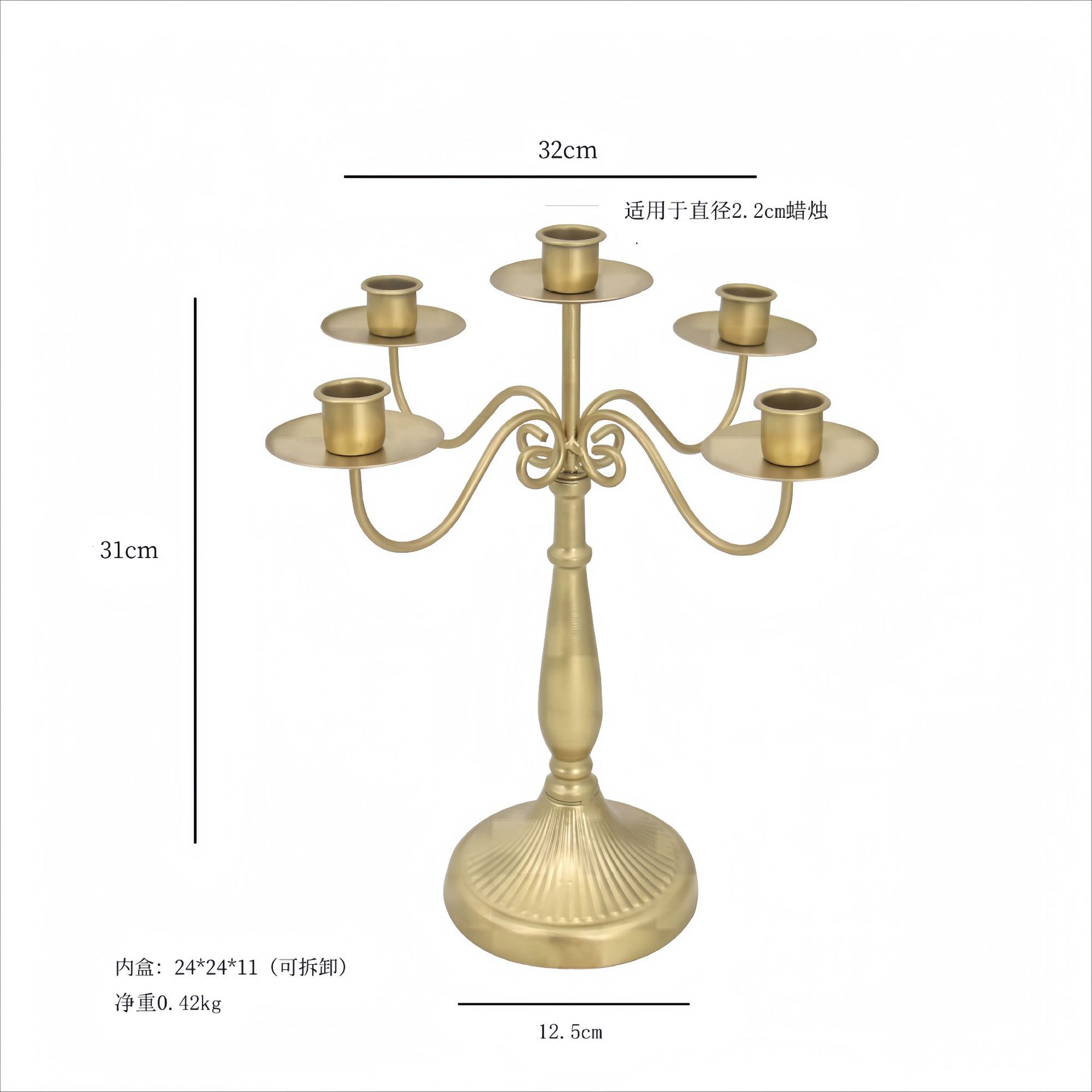 Decoración de candelabro de hierro forjado retro francés, banquete de cumpleaños, mesa de boda, cena romántica a la luz de las velas, accesorios de disparo