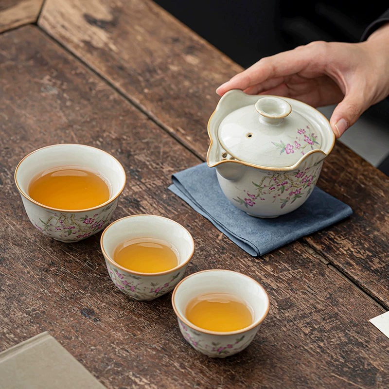 Travel handheld retro elite tea set for traveling