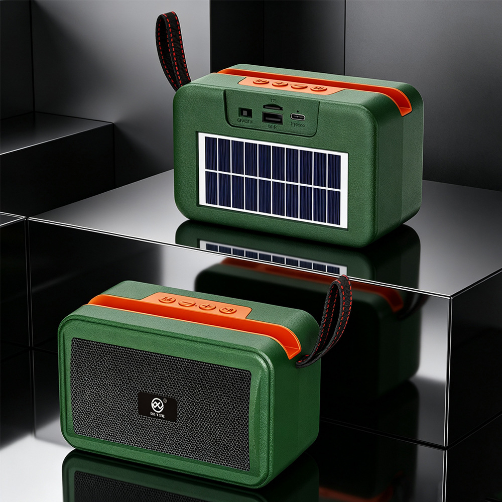 Dv-1150 Solar-Powered Bluetooth Speaker Outdoor Portable Mini Speaker Phone Stand Card-Insert Radio Subwoofer