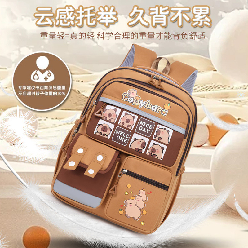 Kapibara mochila escolar para niños, nueva mochila de dibujos animados, mochila para niños y niñas.