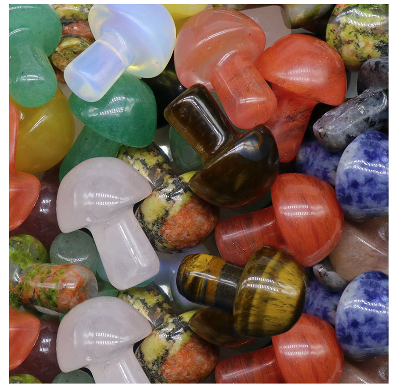 Crystal Agate Semi-precious Stones 2cm Mini Mushroom Decoration Landscaping Diy Accessories Wholesale display picture 13