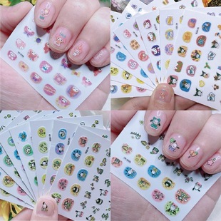 Sanrio Cartoon Children's Nail Stickers Little Girl Cinnamoroll My Melody Nail Stickers Mixed Wholesale Glow-In-The-Dark