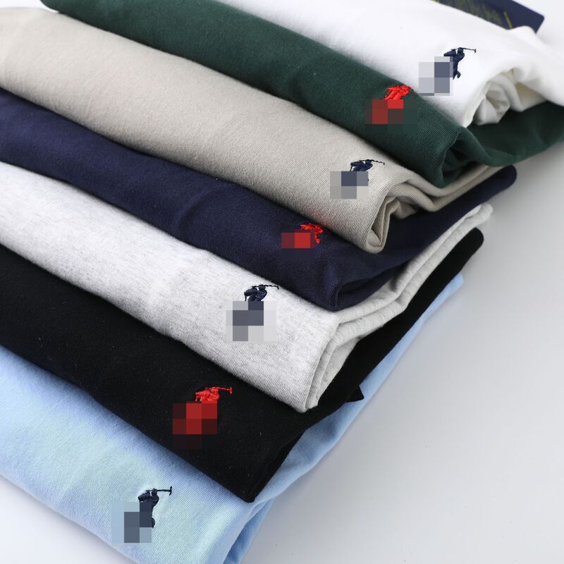 2026 Cross-Border Foreign Trade Supply Ralph Lauren Round Neck Short-Sleeved Men's Summer Versatile Popular Casual Pure Cotton T-Shirt