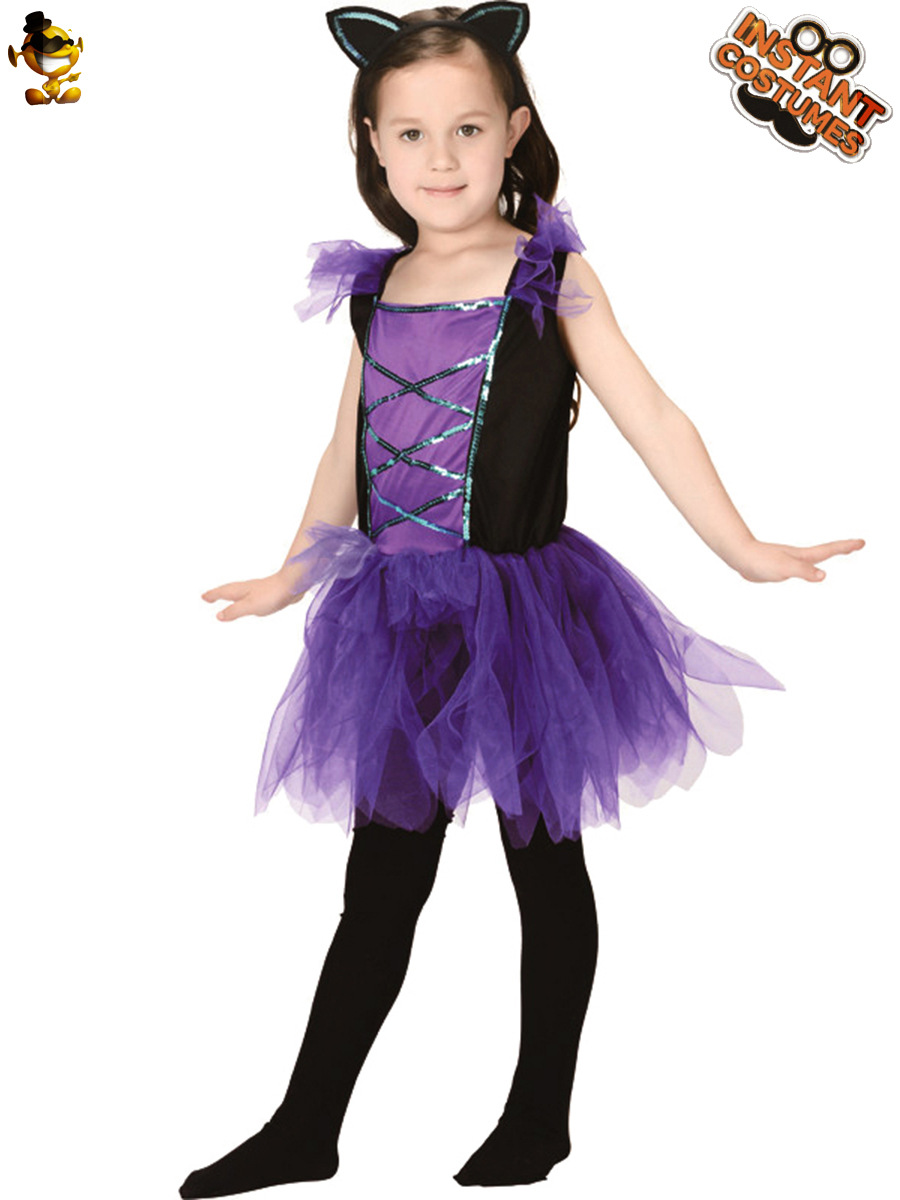 Chica de Halloween lindo ballet gato juego de rol de baile falda fiesta gato etapa disfraz mascarada image 1