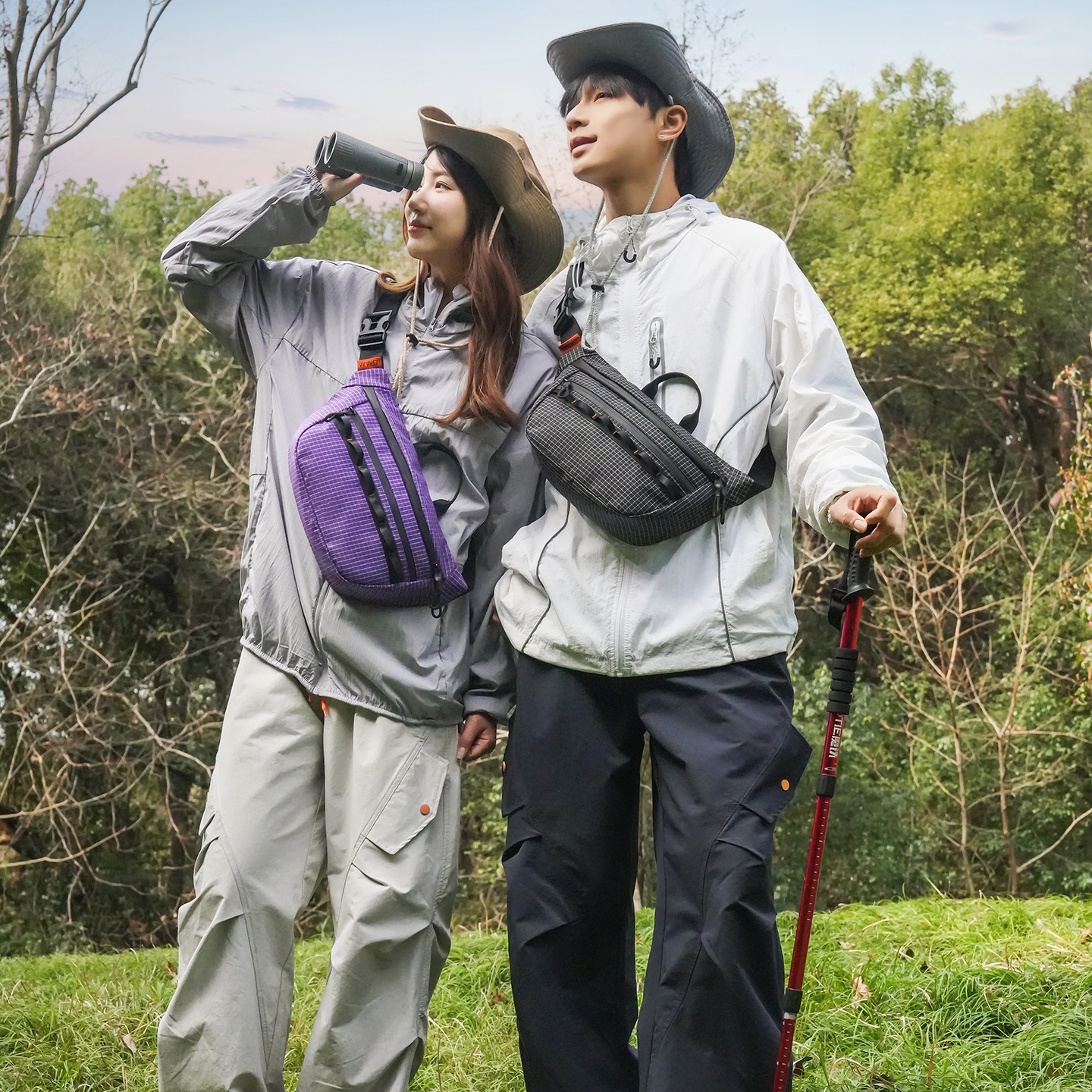 Mountain-Style Couple's Sports Waist Bag, New Lightweight Sports Cycling and Mountaineering Crossbody Bag, Workwear Style Chest Bag