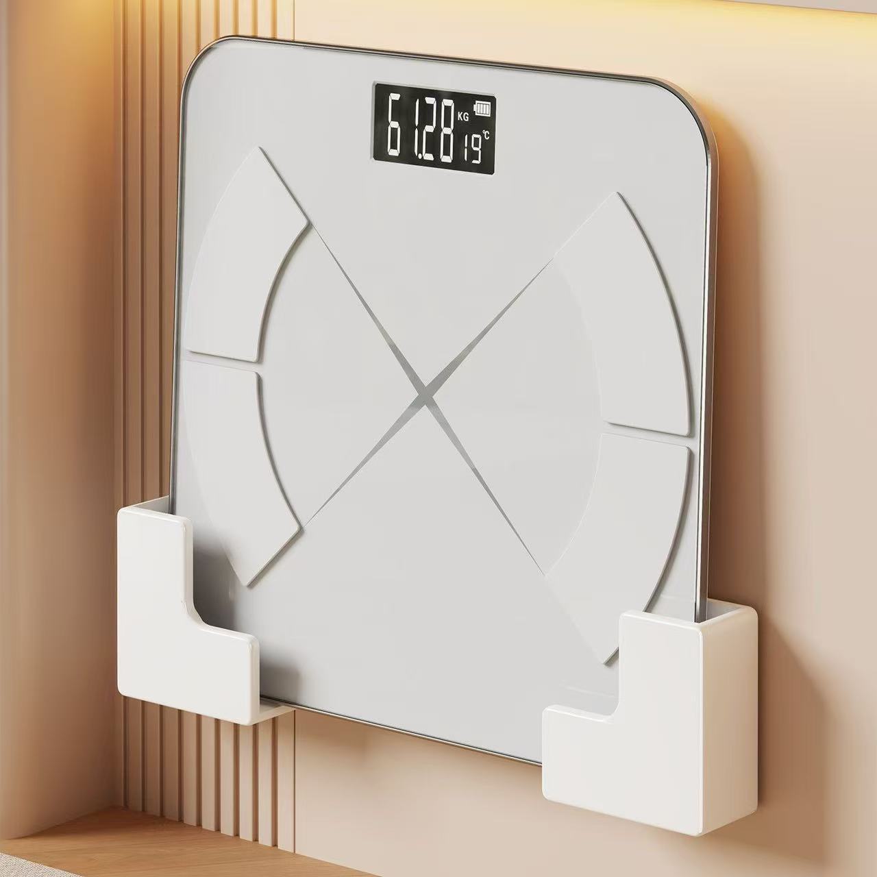 Special Storage Rack for Weight Scales, No-Drill Bracket, Wall-Mounted Storage for Body Fat Scales, Universal Bracket, Wall-Mounted, Traceless Storage