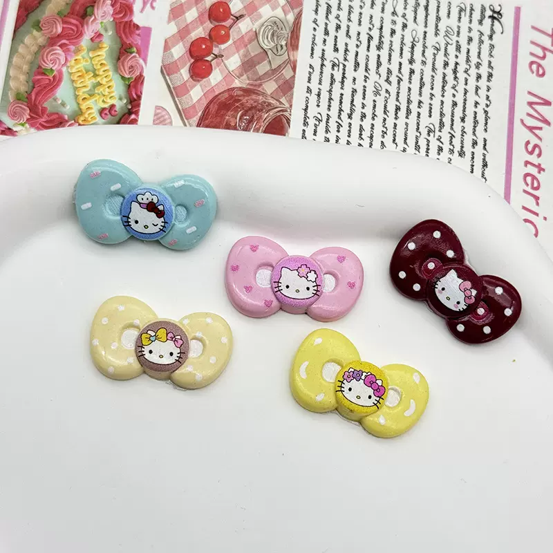 新款可爱蝴蝶结猫咪饰品配件手机壳奶油胶鞋花diy材料批发