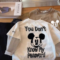 Pure Cotton Unisex Children's Long-Sleeve Pajama Top 2024 New Arrival Children's Base Layer Top for Middle Children's Top T Baby Autumn Clothing