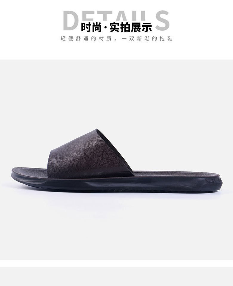 Dép đi trong nhà quai ngang cho cặp đôi, chống trượt, thoáng khí, đế dày 1,5–3,5 cm — Đen toàn bộ chi tiết 8