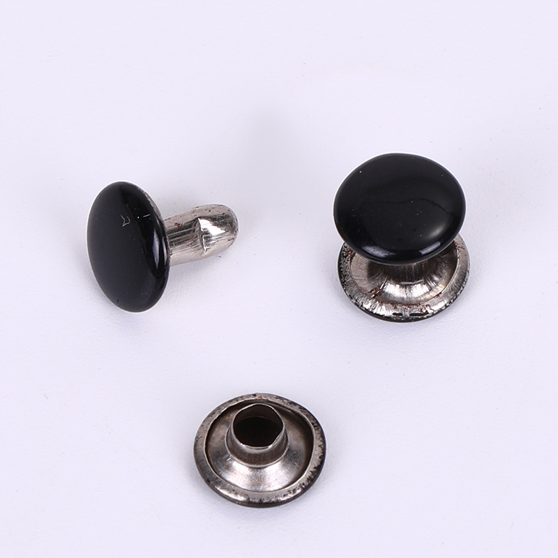 Metal negro remache bolsas de mano caja accesorios de fijación de doble cara gorra clavos bolsa cinturón accesorios de colisión
