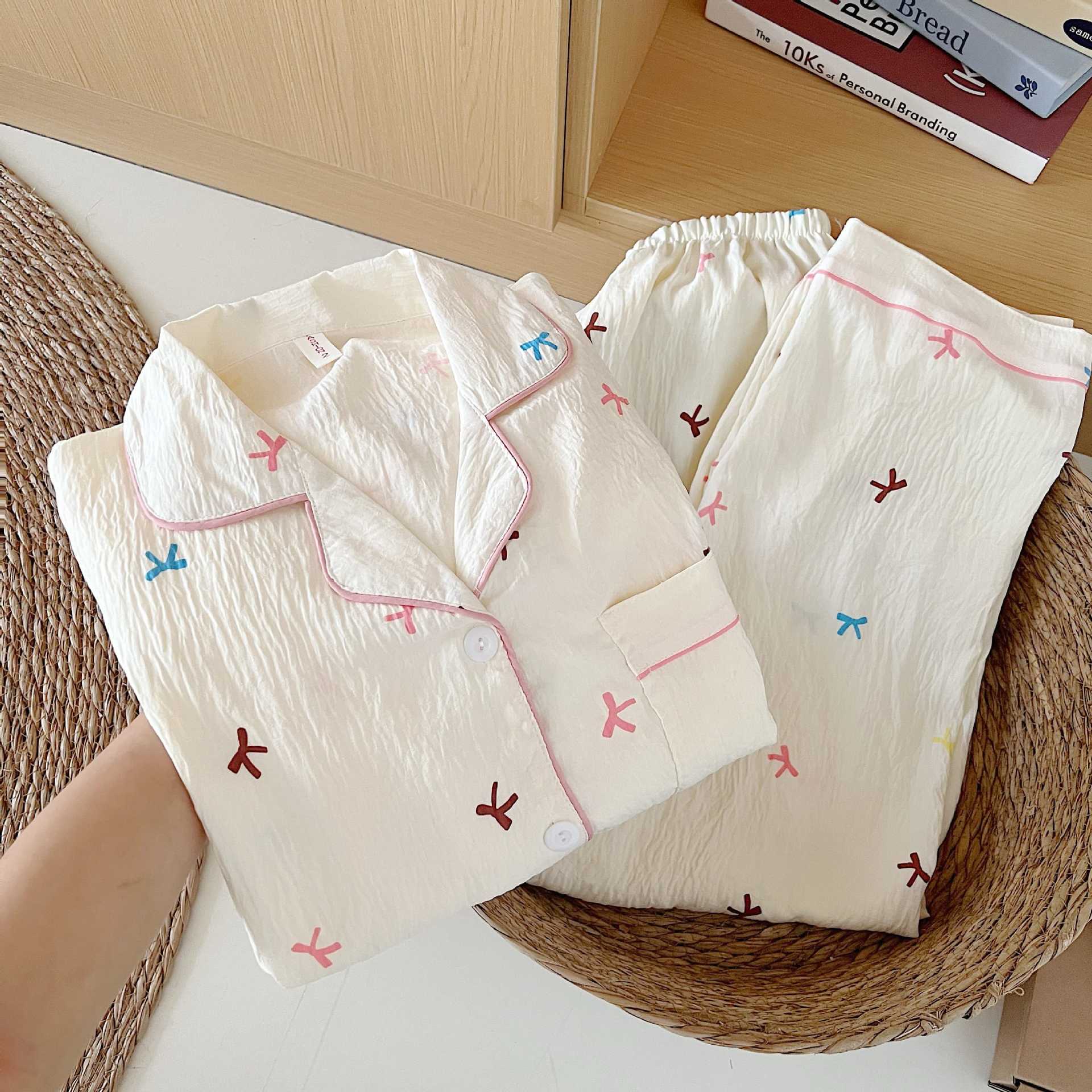 外国貿易クロスボーダー卸売クラウドコットン長袖ズボン 120 グラムパジャマ女性のための Xiaoxin 外で着用できるラペルカーディガンホーム服