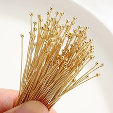 14K包金T针9针圆头针球针平头针手工diy串珠手链耳环饰品材料配件