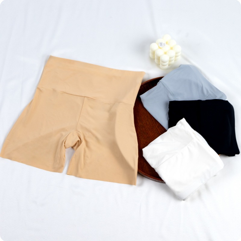 Pantalones leggings grandes de seda de hielo pantalones de seguridad para mujeres de verano delgadas anti-perfil sin marcas no se enrolla en el abdomen pantalones de seda de hielo transpirables