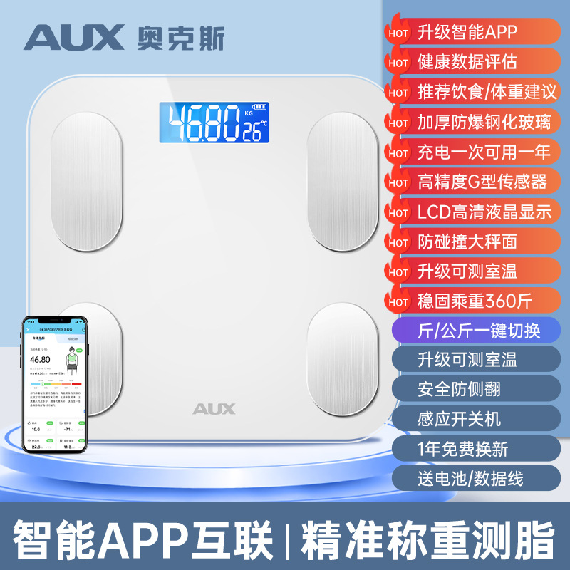 [Body Fat Scale-Rechargeable Model] Ivory White-81 Whole Body Data Tests