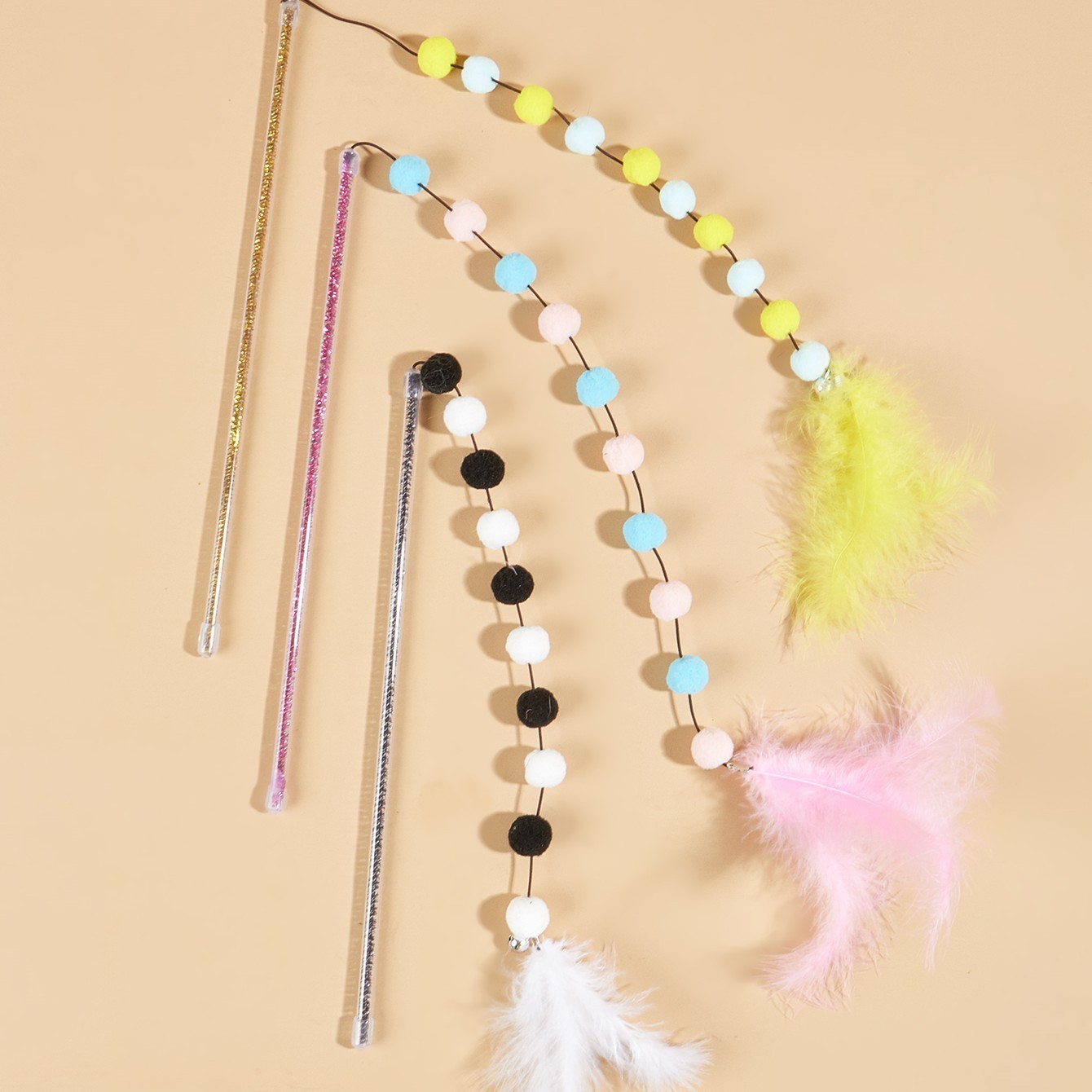 Resumen 58 gato borla divertido gato palo plástico varilla gato alivio juguetes interactivos tapados Amazon divertido gato palo al por mayor