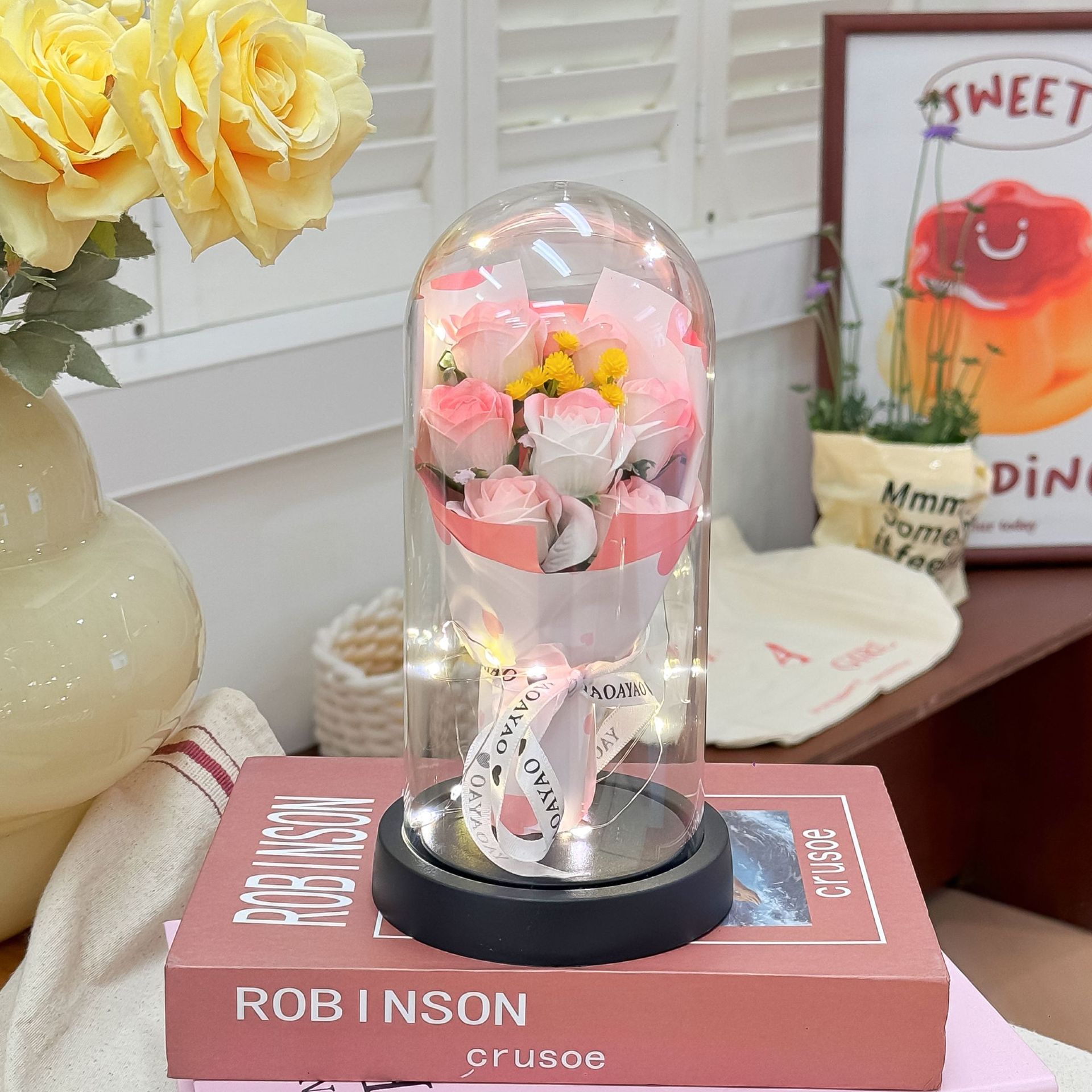 유리 커버 러브 페이퍼 그라데이션 핑크