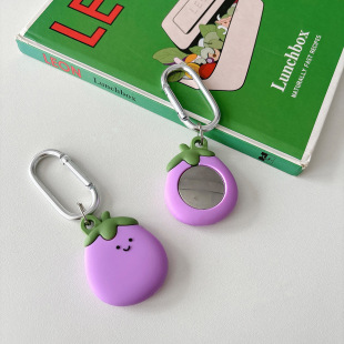 Eggplant Protective Cover for Apple AirTag Anti-drop Protective Cover Anti-drop Pet Tracking Protective Cover