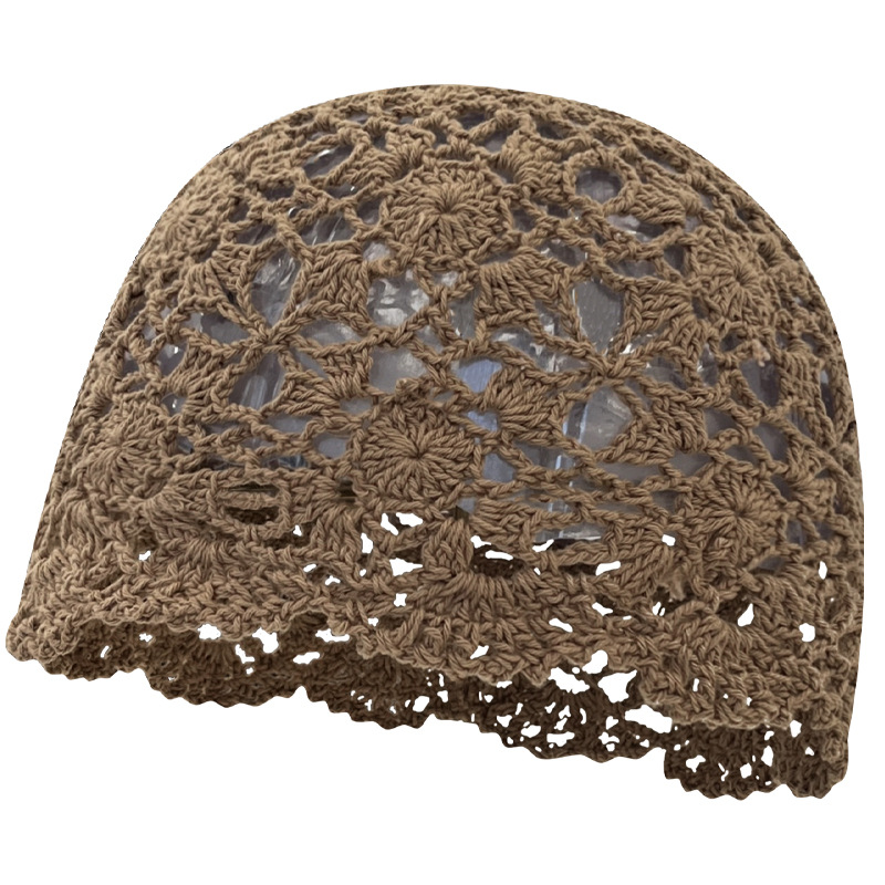 Retro artístico tejido a mano agujero gorra gor