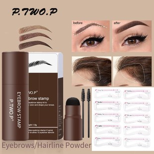 Cross-Border Popular Eyebrow Powder Seal Set Waterproof Non-Smudge Lazy Seal Eyebrow Chalk Card Set Hairline Powder