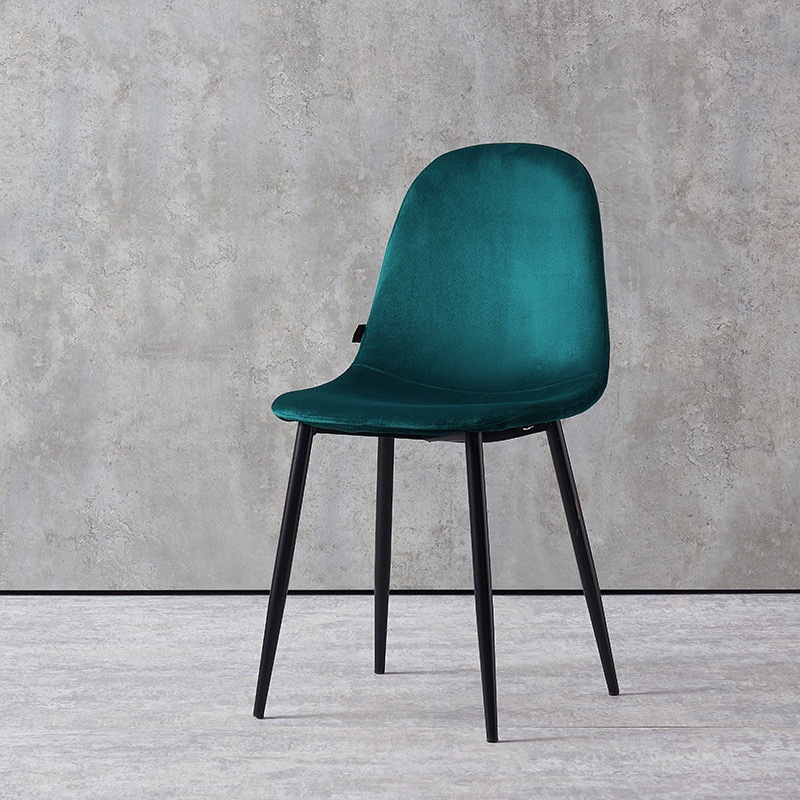 Nordic Modern Minimalist Personalized Leisure Chair for Cafes and Dessert Shops, Metal Fabric Chair, Soft Upholstered Dining Chair, Manufacturer Wholesale