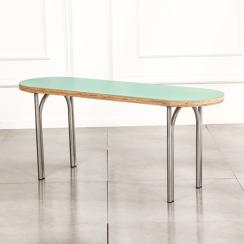 Home-use entryway shoe-changing stool, solid wood oval-shaped bench, modern minimalist-style lounge chair, casual rest stool