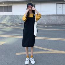 春秋2025新款女士韩版矮个子洋气显高牛仔背带裙时尚中长款连衣裙