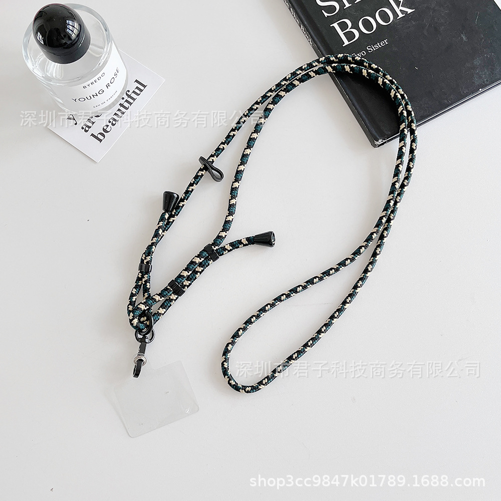 Personalidad japonesa y coreana de doble botón colgante colgante de doble botón colgante ajustable de hombro colgante de cuello para teléfono móvil bolso universal cuerda de botella de agua