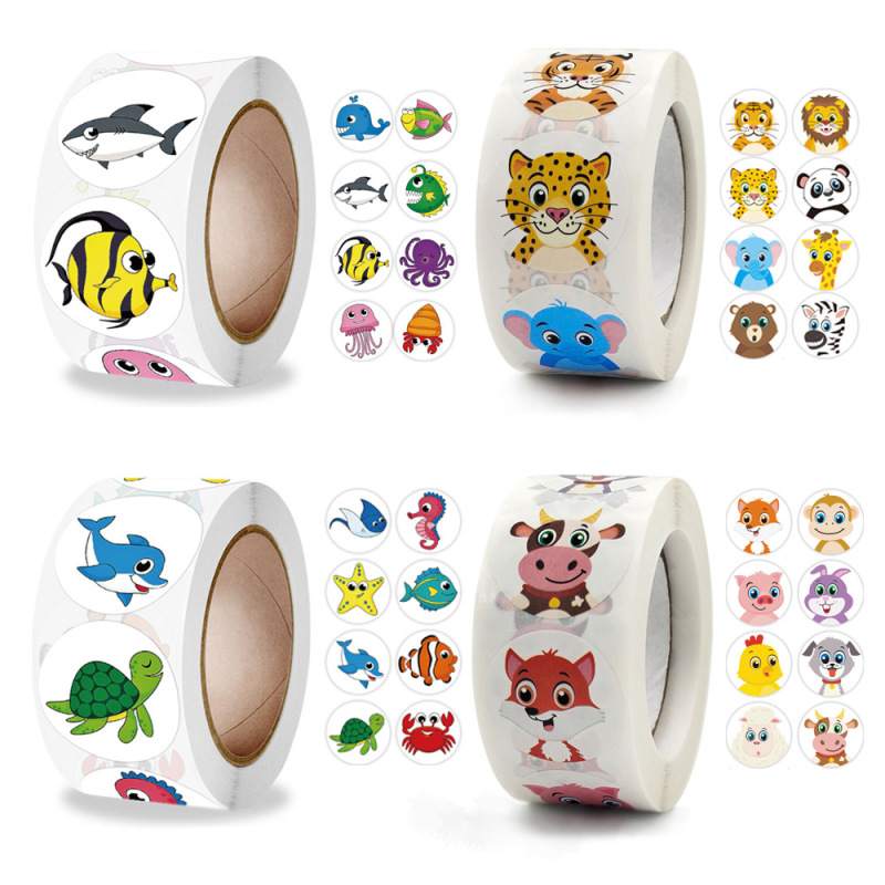 Cute cartoon underwater fish crab dolphin turtle sticker adhesive sticker children teacher reward praise learning label Cute cartoon underwater fish crab dolphin turtle sticker adhesive sticker children teacher reward praise learning label