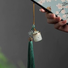 新中式手机链 汽车钥匙扣 高级感精致复古镂空香囊盒包包挂件ins