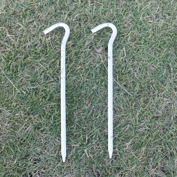 Tent Ground Nails, Question Mark Hexagonal Ground Nails, 7-Shaped Nails, Aluminum Alloy Tent Ground Nails, Camping Style Mat Canopy Accessories