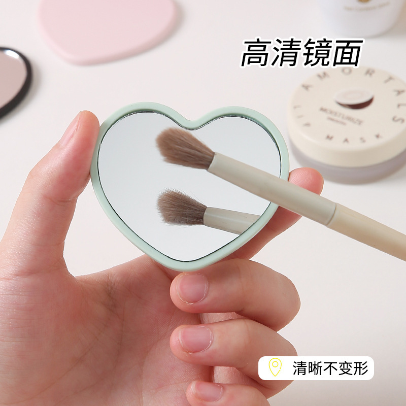 爱心小镜子迷你便携简约可印LOGO随身口袋mini心形镜子化妆镜|undefined