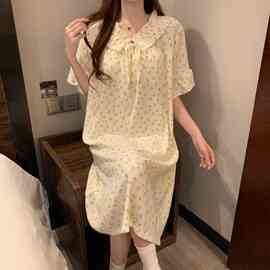 源头工厂2026年夏季新款睡衣女性感舒适吊带睡裙套装家居服云朵