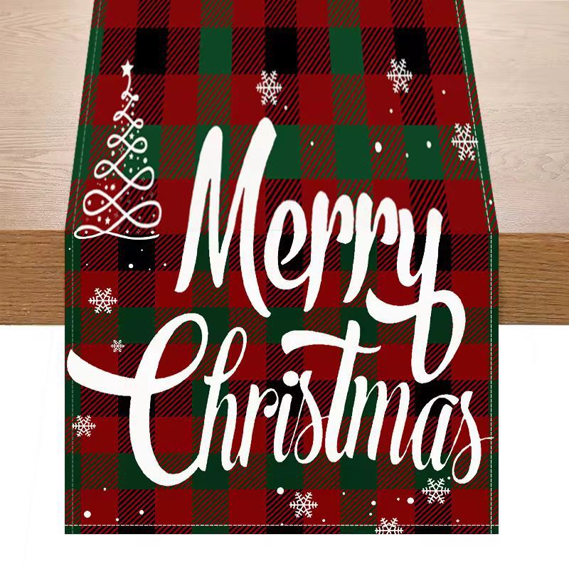 Amazon nueva bandera de mesa de Santa Claus blanca mesa de té de Navidad sala de estar dormitorio mesa de decoración de fondo