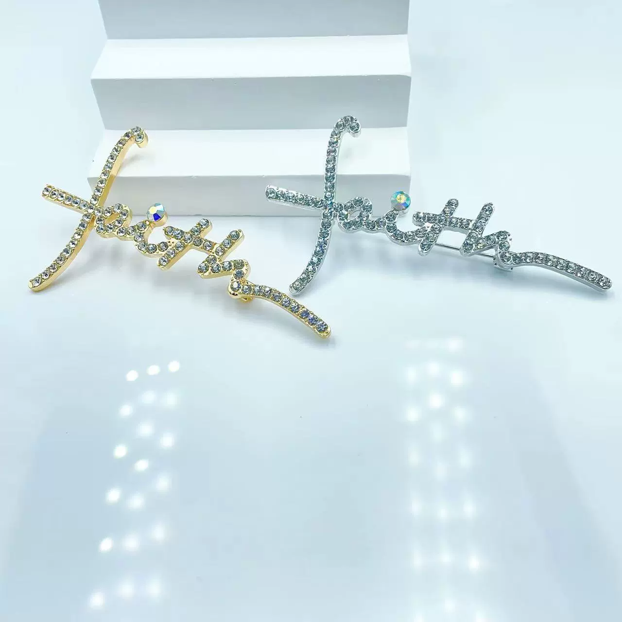 Модные бриллиантовые буквенные броши faith крест булавки для мужчин и женщин