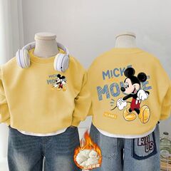 女の子トレーナーラウンドネック冬服新しい漫画肥厚韓国スタイル子供ベビートップスプラスベルベット男の子トレーナー冬